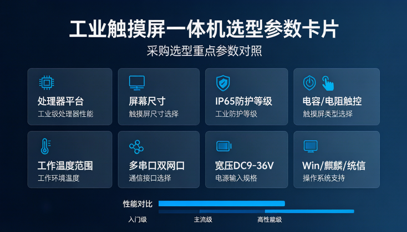 工业触摸屏一体机选型参数图