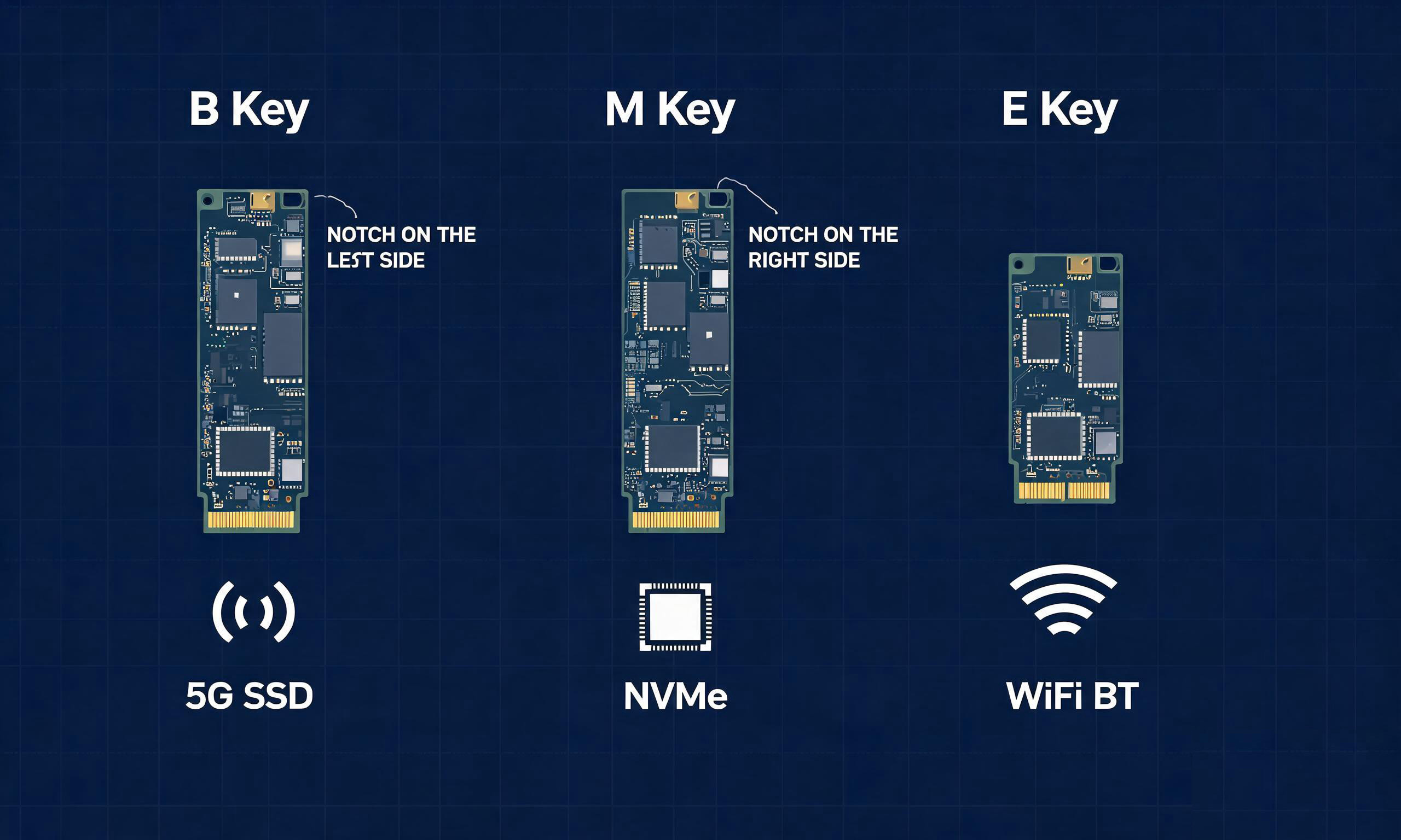 工控机M.2接口B Key M Key E Key类型对比封面