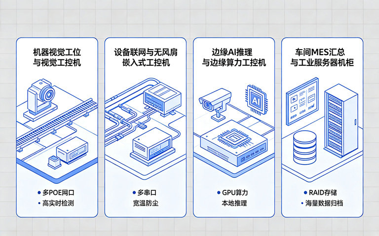 工控机与工业服务器应用场景图