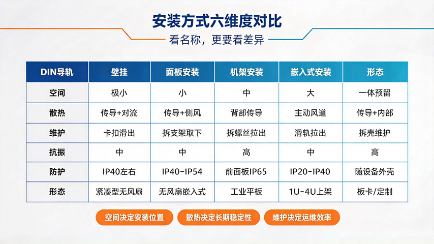 五种安装方式六维度对比矩阵